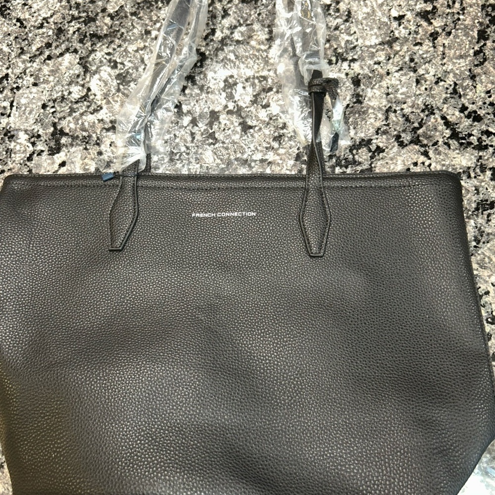 French Connection Bethan Pebble Tote Black 12X14X6 in. Brand New Dust Bag Incl. - Picture 12 of 15
